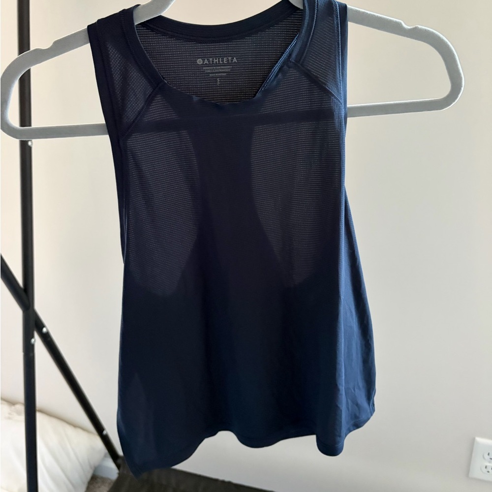 Athleta Grid Knit Tank (Navy) - Size Small - Picture 2 of 6